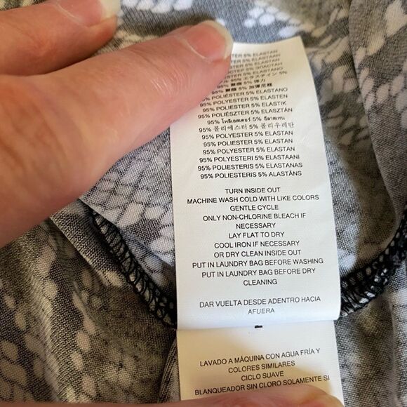 Michael Michael Kors Black & White Snake Print Long Sleeve Shift Dress Size M - Picture 8 of 8